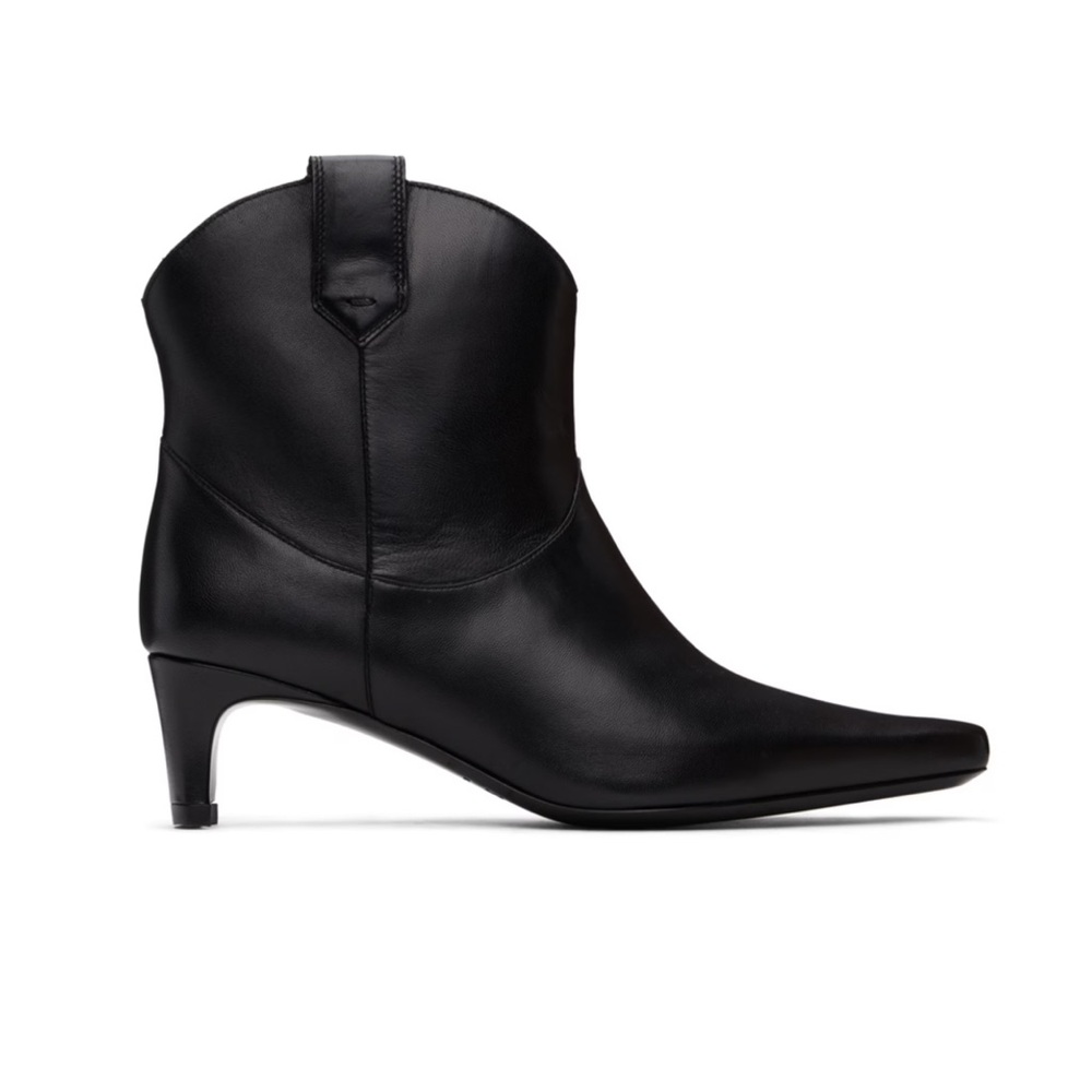 NWT STAUD Western Wally Leather Ankle Boot in Black size 6